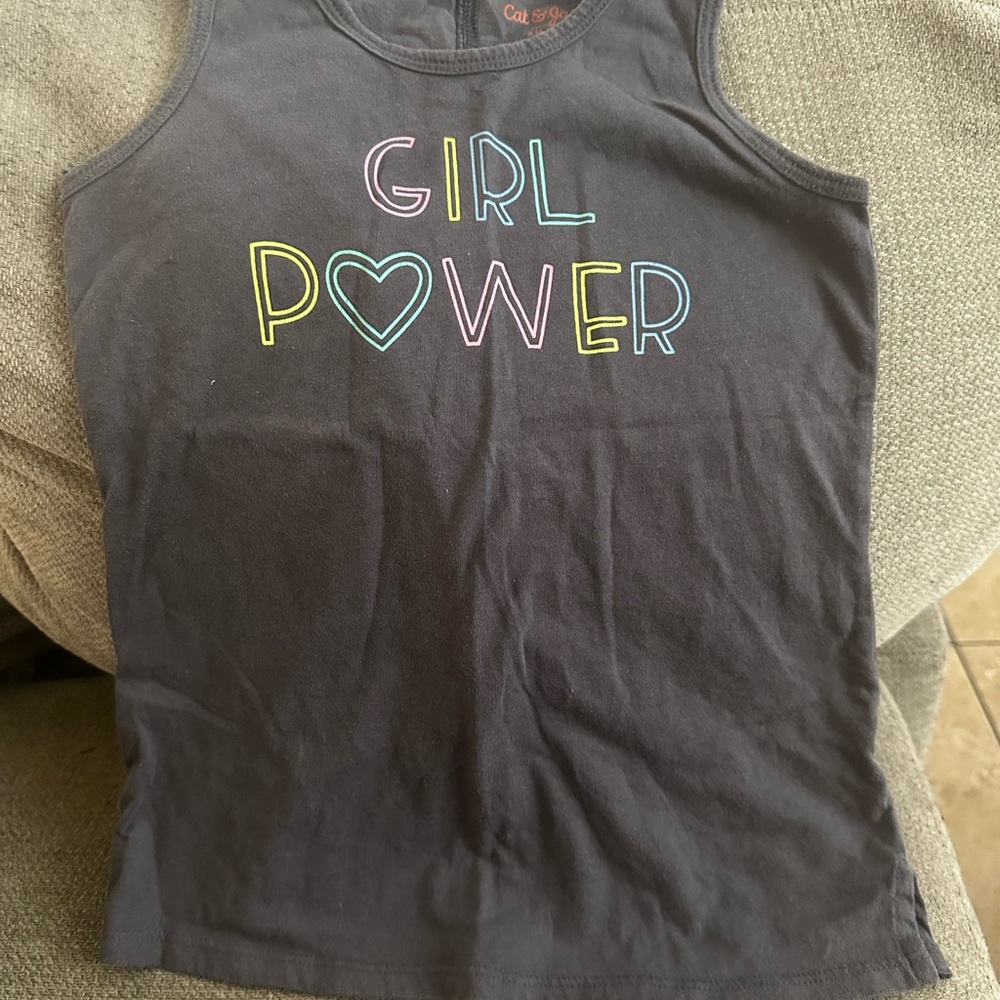 Cat & Jack Black Girl Power Tank Top